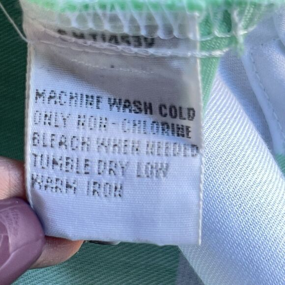 Foxcroft Womens Button Up Shirt Large Diamond Print St Pattys Collared Office - Picture 5 of 9